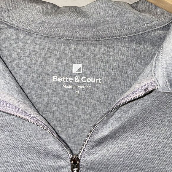 Bette & Court Swing Mock Long Sleeve Golf Shirt Medium Heather Gray - Picture 3 of 9